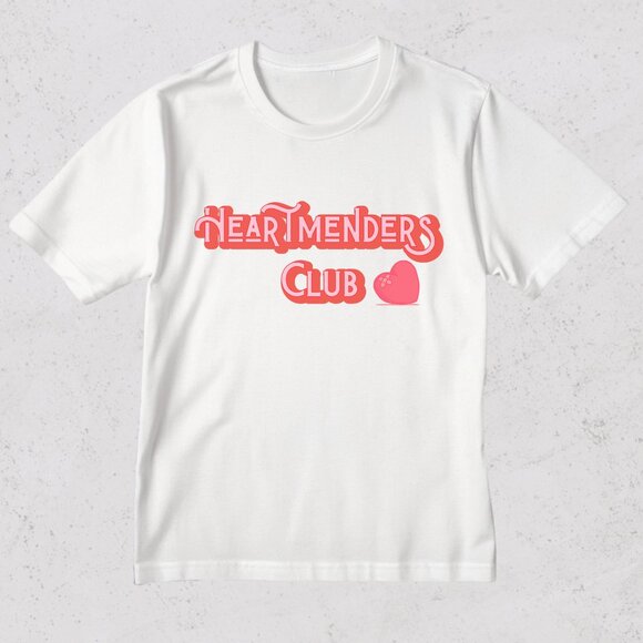 Retro Heartmenders Kitschy Graphic Tee Super Soft Vintage Style Red Pink T-Shirt - Picture 3 of 5